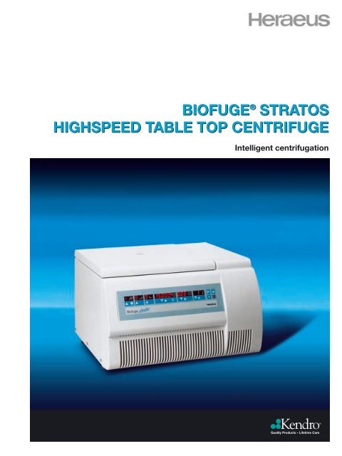 Heraeus Biofuge Stratos High Speed Table Top Centrifuge