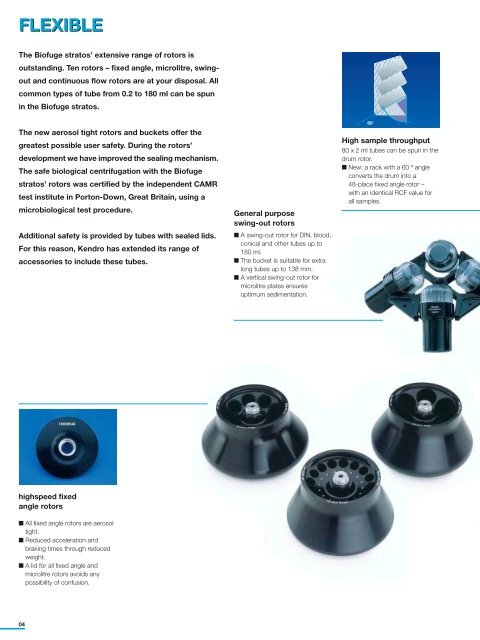 Heraeus Biofuge Stratos High Speed Table Top Centrifuge