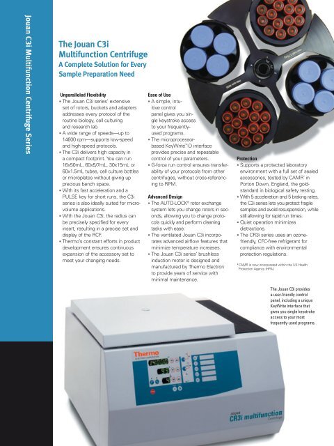 Jouan C3i Multifunction Centrifuge Series