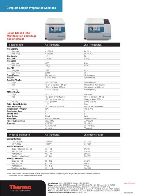 Jouan C3i Multifunction Centrifuge Series