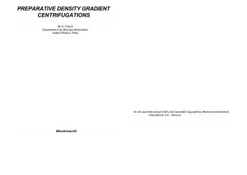 PREPARATIVE DENSITY GRADIENT CENTRIFUGATIONS - ICB