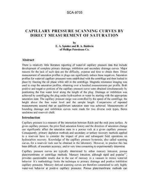 Capillary pressure scanning curves by direct ... - SCAWeb