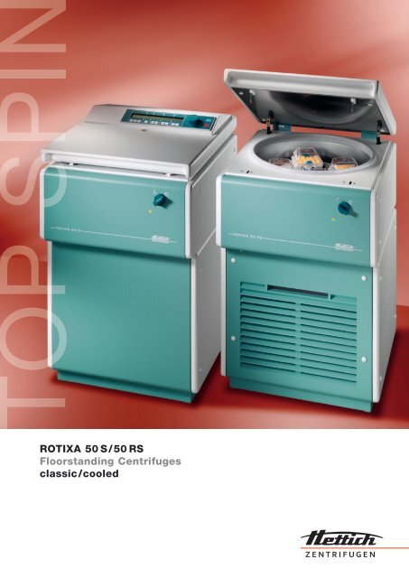 RoTIXA 50S/50RS Floorstanding Centrifuges classic/cooled - Hettich
