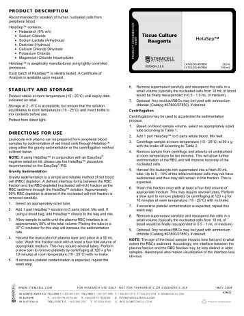 HetaSep™ Tissue Culture Reagents