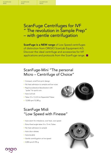 ScanFuge Centrifuges for IVF - LaboGene