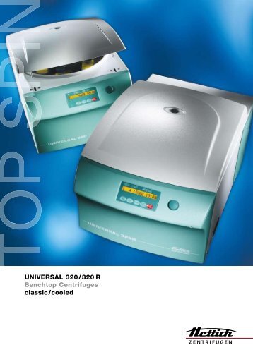 Download Universal 320 PDF Datasheet - Hettich Centrifuges UK