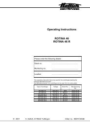 Operating Instructions ROTINA 46 ROTINA 46 R - Hettich Benelux B.V.