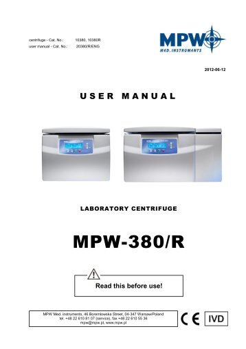 download - MPW MED. INSTRUMENTS Spółdzielnia Pracy