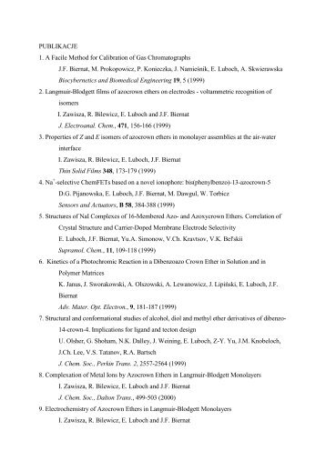 PUBLIKACJE 1. A Facile Method for Calibration of Gas ...