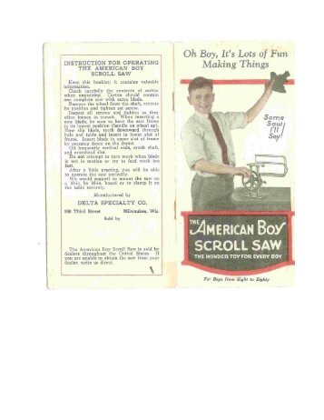 instruction for operating the american boy scroll saw