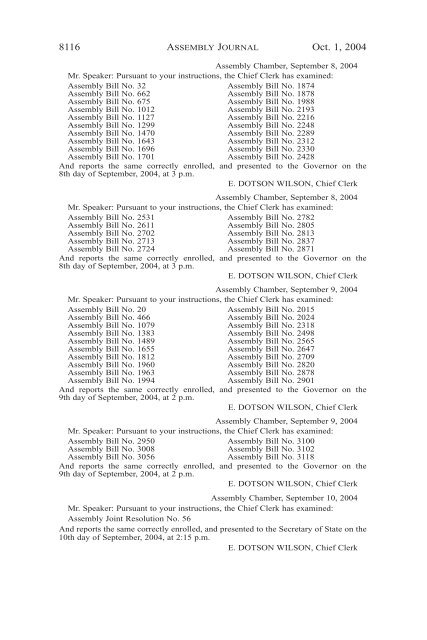 6 - California State Assembly Chief Clerk - legislative Document ...