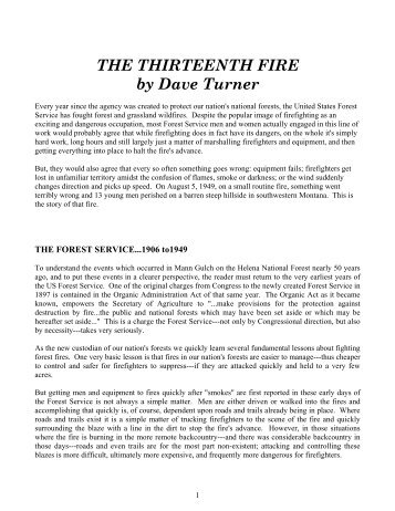 The Thirteenth Fire by Dave Turner, 1999 - Wildland Fire Leadership ...