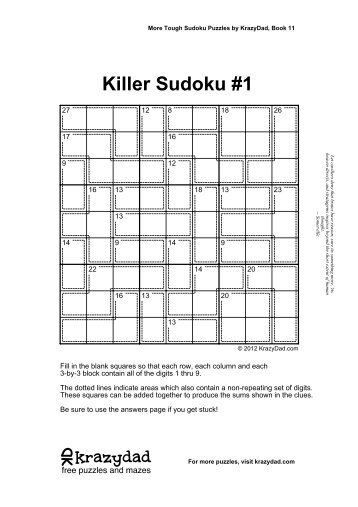 Tough Killer Sudoku, Volume 2, Book 11 - KrazyDad