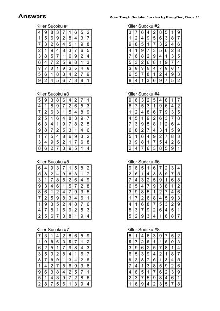 Tough Killer Sudoku, Volume 2, Book 11 - KrazyDad