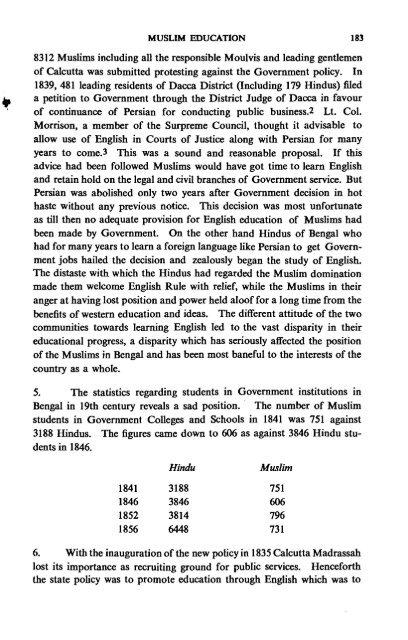 MUSLIM EDUCATION IN BENGAL 1837-1937