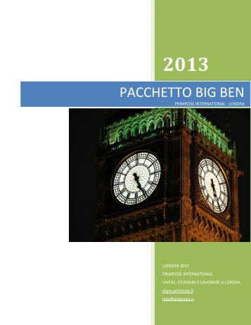 Brochure del Pacchetto Big Ben - Primrose International