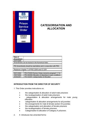 PSO 0900 - Categorisation and Allocation - Inside Time