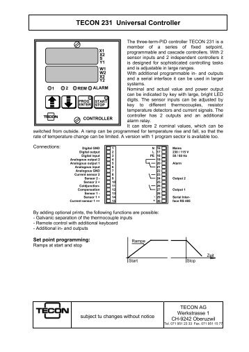 TECON 231 Universal Controller - Tecon AG