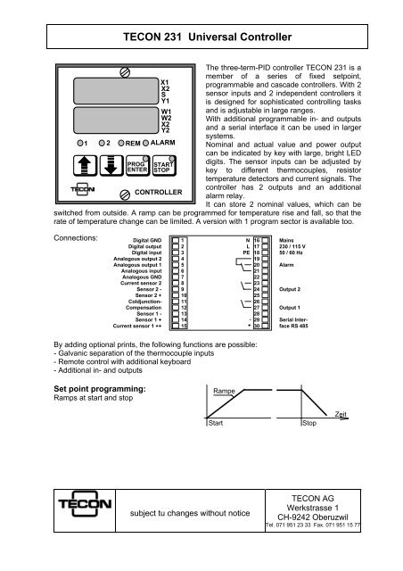 TECON 231 Universal Controller - Tecon AG