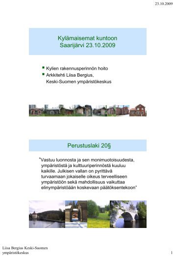 Liisa Bergius, Keski-Suomen ympäristökeskus - Maaseutupolitiikka