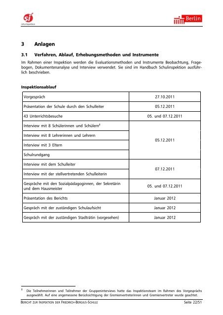 Bericht der Schulinspektion - Friedrich-Bergius-Schule in Berlin ...