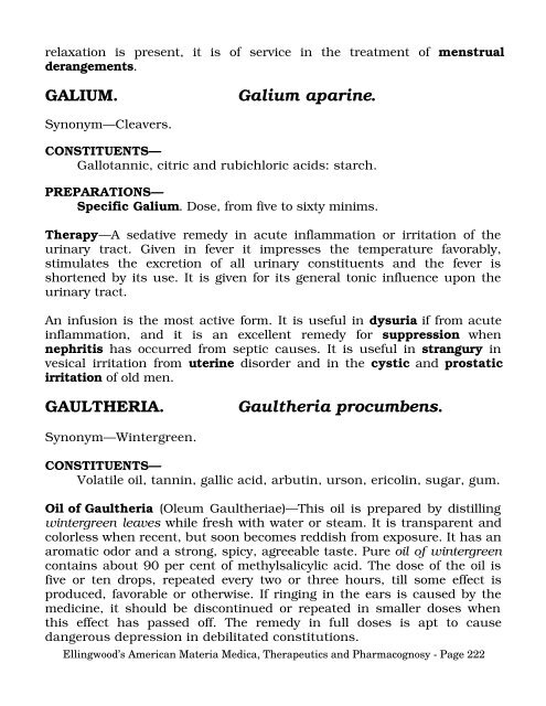 American Materia Medica, Therapeutics and Pharmacognosy