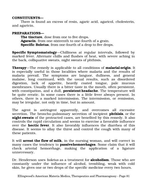 American Materia Medica, Therapeutics and Pharmacognosy