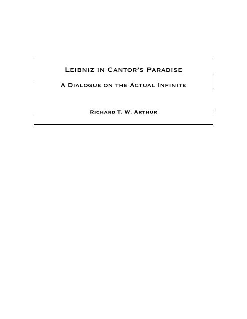 Leibniz in Cantor's Paradise