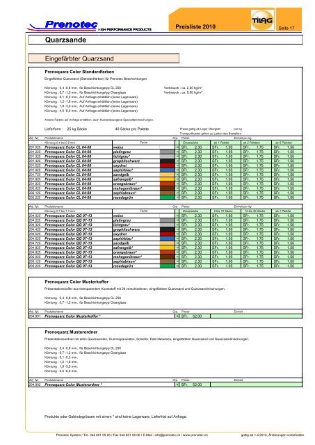 PRODUCTS HIGH PERFORMANCE - Tilag AG