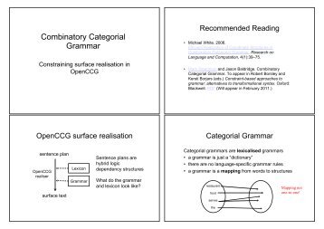 Combinatory Categorial Grammar