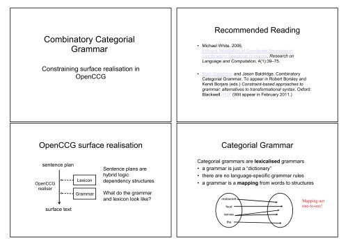 Combinatory Categorial Grammar