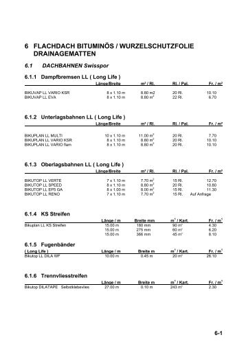 6 FLACHDACH BITUMINÖS / WURZELSCHUTZFOLIE - Tilag AG