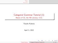 Categorial Grammar Tutorial (1)