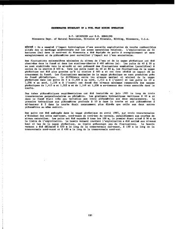 Groundwater hydrology of a fuel peat mining operation