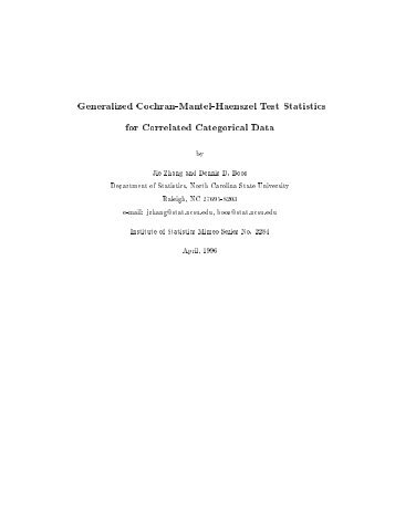 Generalized Cochran-Mantel-Haenszel Test Statistics for Correlated ...