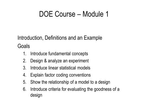 Design of Experiments - US Army Conference on Applied Statistics