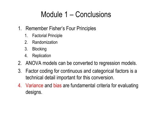 Design of Experiments - US Army Conference on Applied Statistics