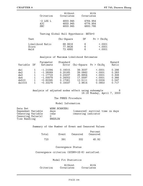 8 Modeling Survival Data with Categorical ... - NCSU Statistics