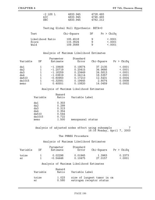 8 Modeling Survival Data with Categorical ... - NCSU Statistics