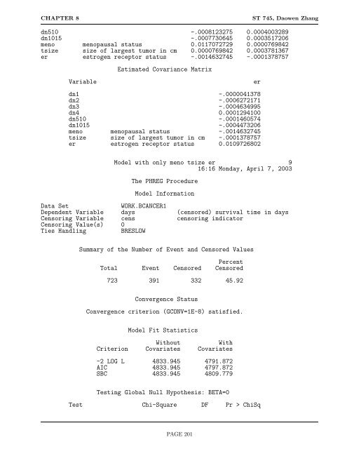 8 Modeling Survival Data with Categorical ... - NCSU Statistics