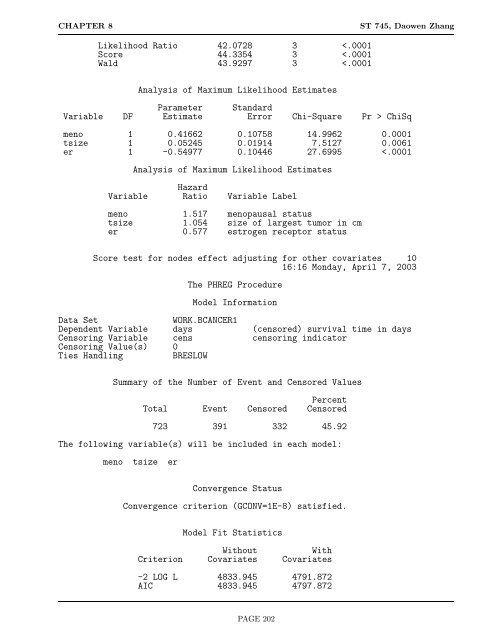 8 Modeling Survival Data with Categorical ... - NCSU Statistics