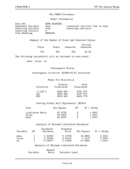 8 Modeling Survival Data with Categorical ... - NCSU Statistics