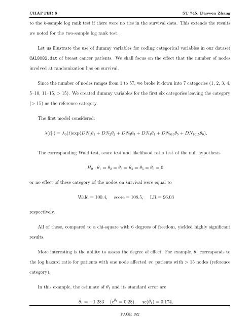 8 Modeling Survival Data with Categorical ... - NCSU Statistics