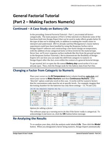 General Factorial (Part 2 - Making Factors Numeric) - Quality Coach