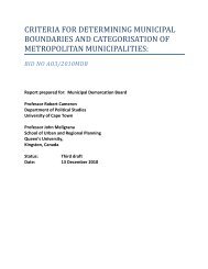 Boundary Criteria - Municipal Demarcation Board