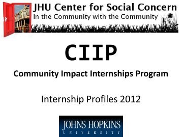 Internship Profiles 2012 - Johns Hopkins University