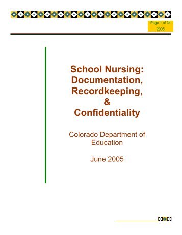 Documentation, Confidentiality and Record Keeping - Colorado ...