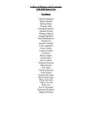 Fall 2008-09 CBE Dean's List