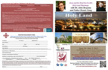 Pilgrimage to the Holy Land - Dr. John Bergsma