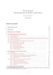Thermodynamik Zusammenfassung des Skripts von Prof. Fraas